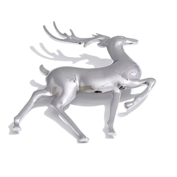 Lapland Reindeer Stainless Steel Waterproof Brooch - Picture 1 of 14
